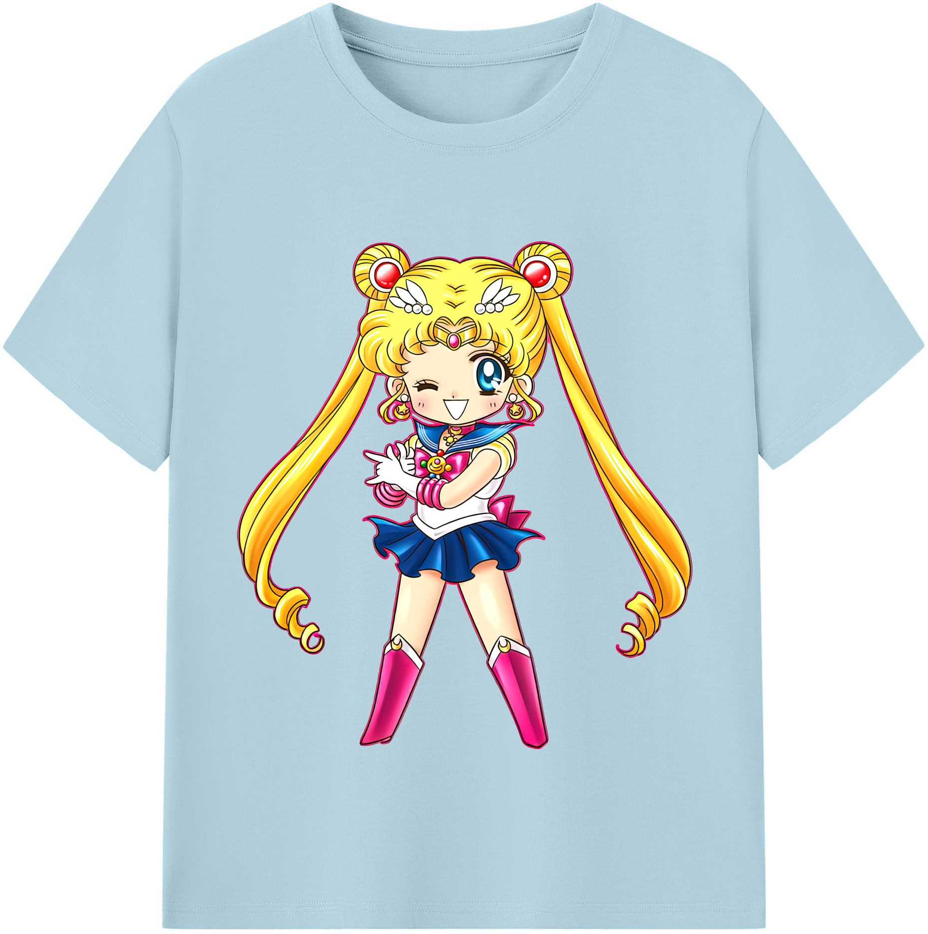 （画像用） 美少女戦士セーラームーン 月野 うさぎ つきの うさぎ Sailor Moon Tsukino Usagi 綿100％半袖Tシャツ（フロントプリント）